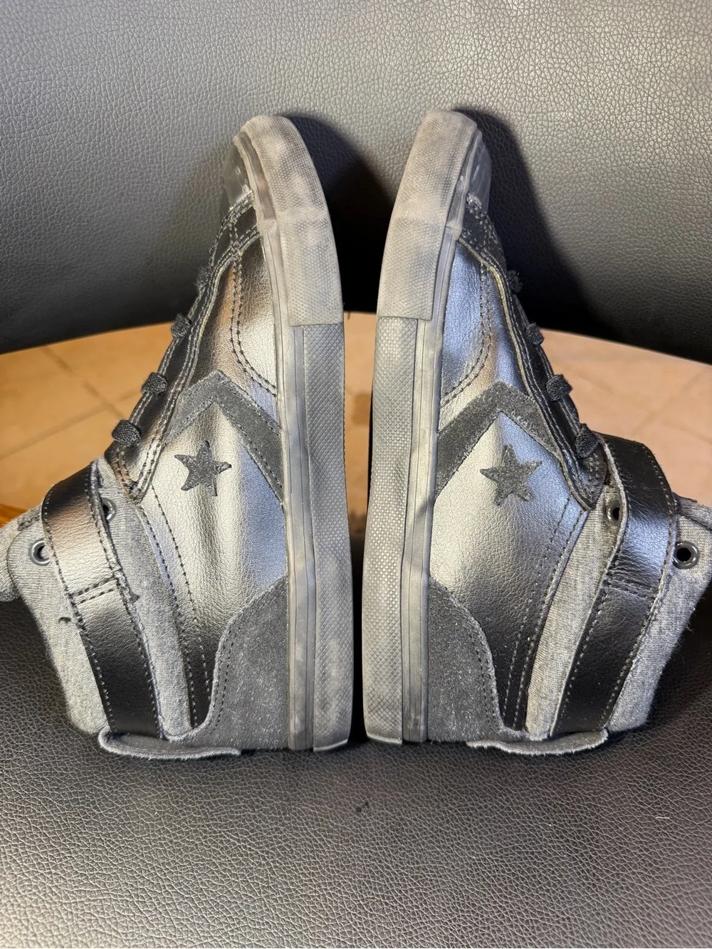 Converse Kids' Black & Gray High-Top Sneakers Sz 3US